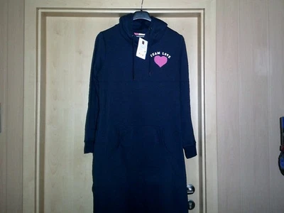 Super Long-Damen Sweatkleid/Longshirt 42/44 Kapuze Dunkelblau NEU mit Etikett - Bild 1 von 4