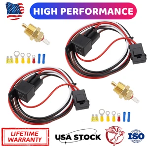 2X 40A Electric Fan Wiring Kit Engine Fan Thermostat Radiator Kit 175 Off 185 On - Foto 1 di 9