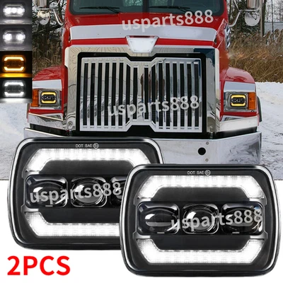 Faro rectangular LED HI/LO 2012-2023 fIT Western Star 4700SB 2 piezas 120 W 7x6 pulgadas Foto 1 de 4