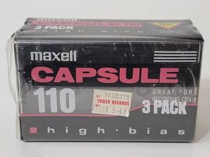 Maxwell Cápsula 110 Cinta de Cassette NUEVA SELLADA Paquete de 3 High Sesg Japón Tower Record - Imagen 1 de 8