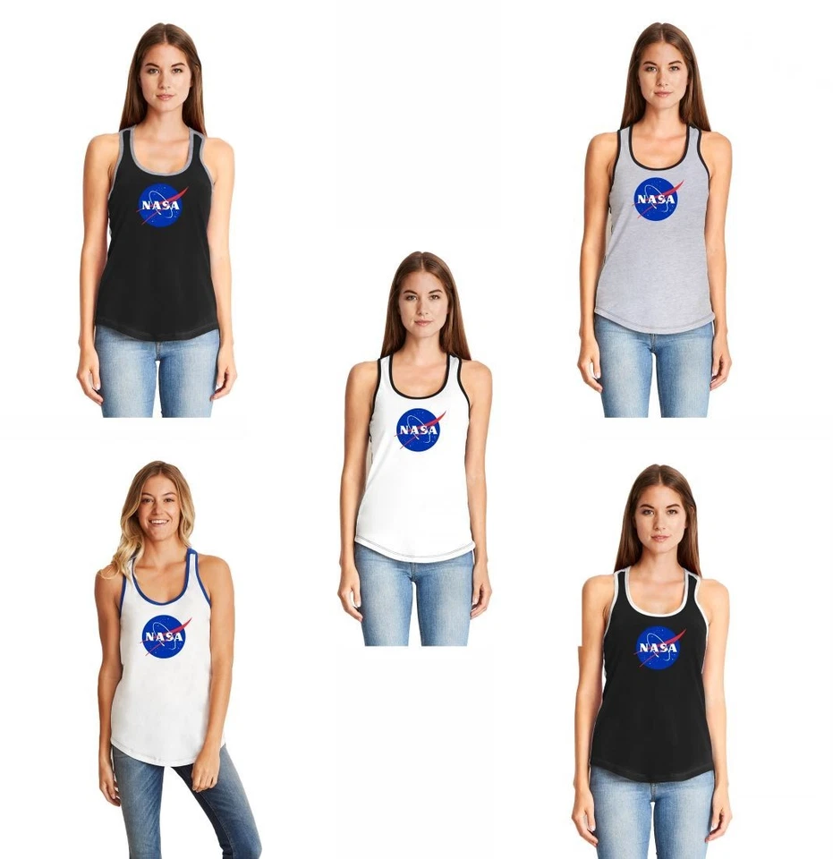 Camiseta sin mangas para mujer NASA - Gráfico con logotipo espacial - Mangas deportivas informales Foto 1 de 1