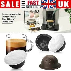 For Nespresso Vertuo Coffee Capsule Cup Set Reusable Pods Refillable Self Stick - Picture 1 of 16