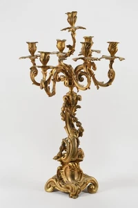 C12A24- Bronze 7-armig Kerzenhalter Leuchten Girandole - Bild 1 von 12