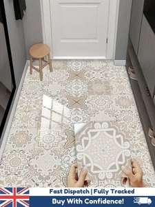 Calcomanías de piso de vinilo impermeables para azulejos marroquíes pelar y pegar - Juego de 4 tamaños - Imagen 1 de 8