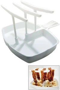 Bandeja de cocción para tocino para microondas - un estante elevado para tiras crujientes en minutos - Imagen 1 de 4