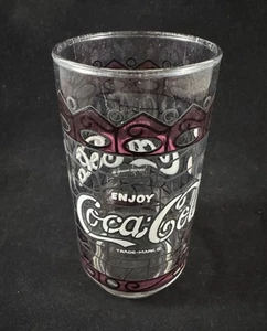 Vintage Enjoy Coca-Cola Trade-Mark Tiffany Style Drinking Glass - Picture 1 of 4