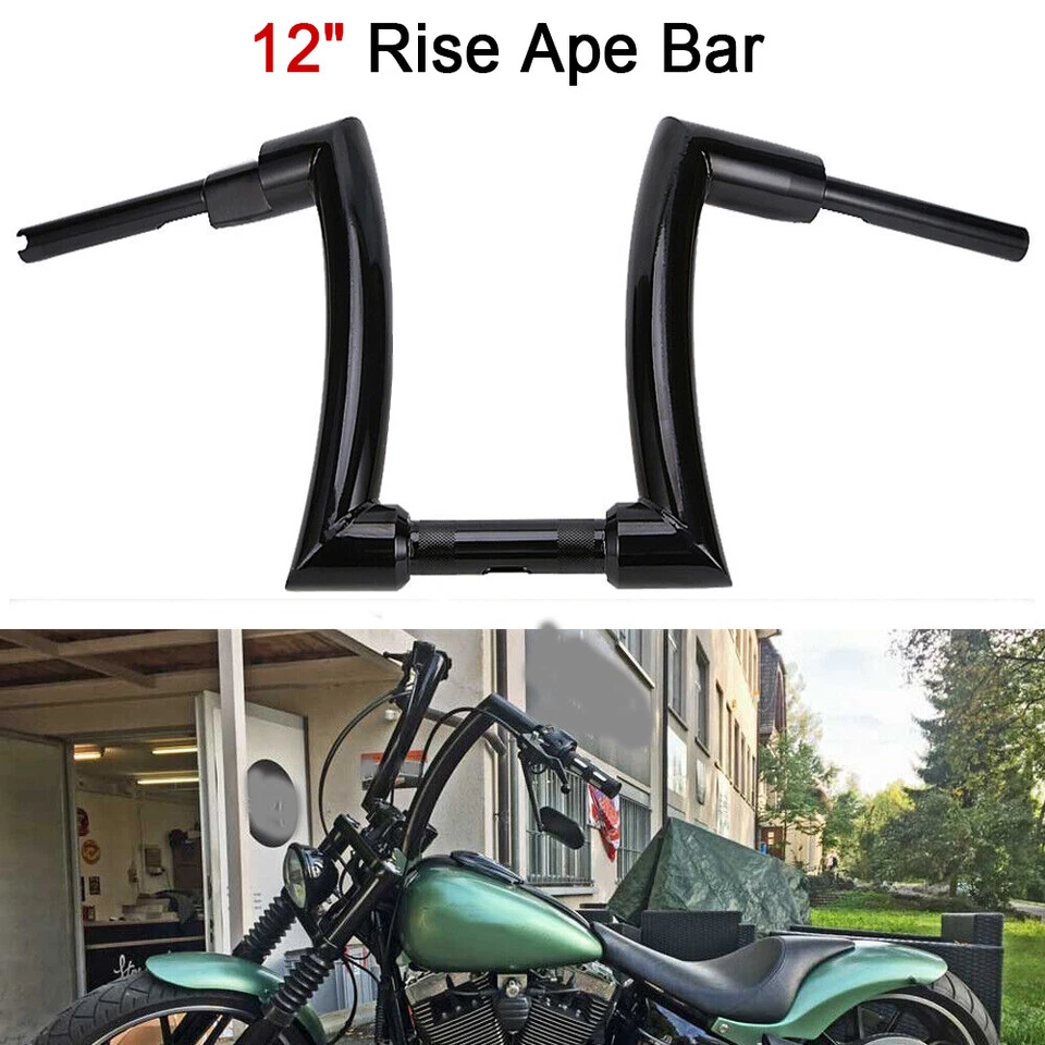 Rise 12" Horn Ape Hanger Handlebars For 2015-2024 Harley Road Glide FLTRX FLTRXS Foto 1 de 4
