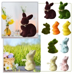 Simulated Short Plush Moss Easter Bunny Decoration Living Room Desktop Ornament - Picture 1 of 36
