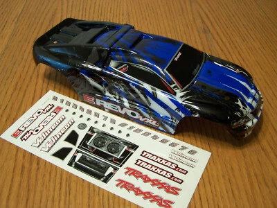 Fits Traxxas 71076-3 1/16 VXL Brushless E-revo Blue Black White Body & Decal - Image 1 of 4
