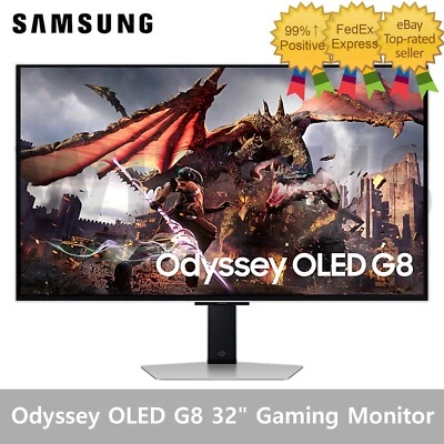 SAMSUNG Odyssey OLED G8 S32DG802 32" Gaming Monitor UHD 240Hz 0.03ms Gaming Hub - Image 1 of 4