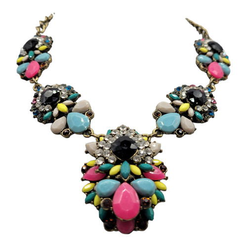 VETEMENTS Collana Bavaglino Dichiarazione Bavaglino Strass Spaccettata Technicolor Luminosa