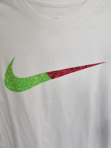 Mens NIKE Shirt NEW White paint Short Sleeve Size Large - Picture 1 of 2