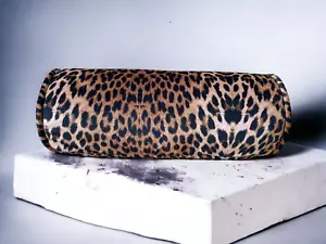 Velvet Cheetah Animal Print Bolster Pillow Cover, Exclusive Leopard Cushion Bols - Picture 1 of 5