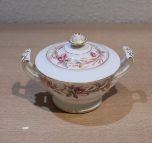 Vintage Cynthia Sango China Sugar Soup Bowl Occupied Japan Floral Golden Trim - Picture 1 of 12