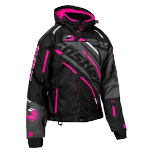Castle X REACT FLOATER Women's Snowmobile Jacket Black/Pink Glo/Charcoal  M-2XL - Picture 1 of 2