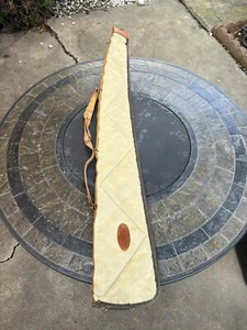 Vintage Boyt  54” Quilted Canvas Leather Rifle Gun Case Unscoped Green Inside - Picture 1 of 14