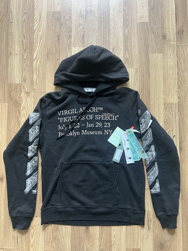 OFF WHITE Felpa con cappuccio Virgil Abloh X Brooklyn Mus bianco sporco