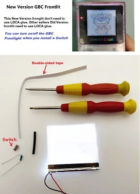 New Version  Frontlit Frontlight Front Light Kit For Nintendo Game Boy Color GBC - Image 1 of 4