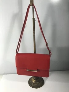 Jason Wu ""Diane"" rote Lederhandtasche magnetischer Druckknopf Umhängetasche vordere Klappe - Bild 1 von 8