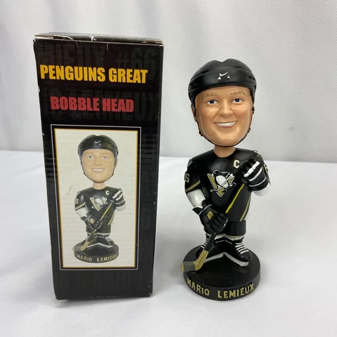Pittsburgh Penguins Great Mario Lemieux Home Black Jersey Bobblehead #66 HOF Cover