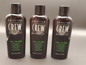 New! American Crew - 3-In-1 Tea Tree 3.3 ounces (3 Pack) Travel Size - Picture 1 of 3