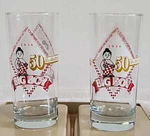 Vtg Lot of 2 Bob's Big Boy 50th Anniversary Glass 1936-1986 - Picture 1 of 8