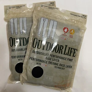 Pantalón Outdoor Life Hombre S Performance Capa Base Térmica Negro Nuevo Sellado 2 Pares - Imagen 1 de 11