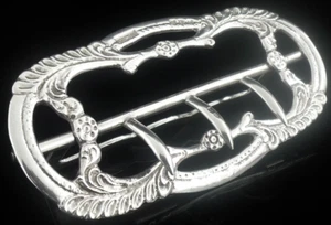 Large Sterling Silver Belt Buckle, Saunders & Shepherd, Antique Chester 1897 - Picture 1 of 12