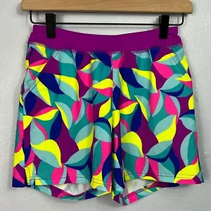 Lands’ End Swimsuit Colorful Geo Print Lined Girls Board Shorts Large 10-12 - Picture 1 of 7