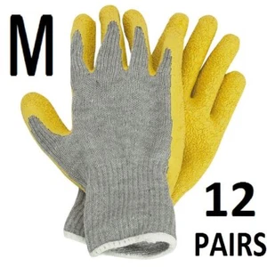 Latex Coated Work Gloves Medium 12 Pairs - Picture 1 of 2