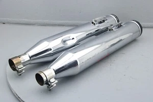 2017 Harley Electra Glide KHROME WERKS Slip On Exhaust Muffler Pipe Set CHROME - Picture 1 of 14