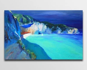 Seascape painting Original art Impressionism Oil on canvas by S. Chernyakovsky - Picture 1 of 14