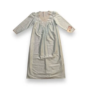 Camicia da notte vintage Barbizon manica lunga bambino blu ricamata foderata NUOVA CON ETICHETTA - Foto 1 di 6