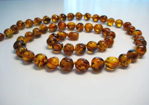 Genuine Cognac Amber Beautiful Baltic Amber Necklace 15.3 gr. !!! - Picture 1 of 7