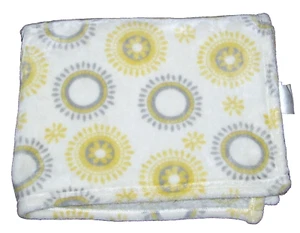 Little Miracles Yellow Tan Grey Medallion Baby Blanket Sunflower Plush Costco - Picture 1 of 2