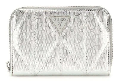 GUESS borsa Aldina SLG Medium Zip Around Wallet Silver - Immagine 1 di 3