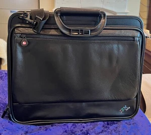 Vintage IBM leather laptop briefcase 17" IBM logo - Picture 1 of 4