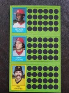 1981 TOPPS BASEBALL SCRATCH-OFF COMPLETE PANEL FOSTER COLLINS GARNER - Picture 1 of 2
