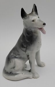 Vintage German Shepherd Porcelain  Figurine Made In Japan Dog Figure Tongue Out 