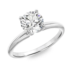14KW 1 1/2 CTTW GHI SI Lab Grown Solitaire Ring - Picture 1 of 1