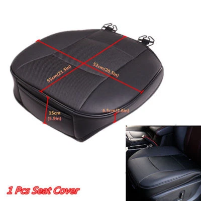 Cojín funda asiento interior coche negro cojín cuatro estaciones general PU alfombrilla cuero 1x Foto 1 de 4