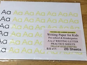 Writing Paper for Kids - A to Z WRITING LETTER PRACTICE SHEETS #2 - Picture 1 of 4