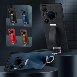 Wristband Bracket Leather Back Case For Huawei Pura 80 Ultra / Pura 80 Pro+ / 80 - Picture 1 of 26