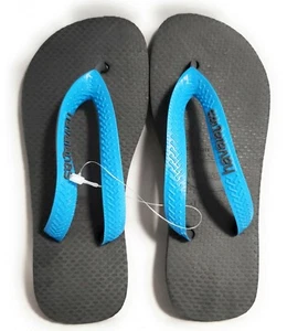NWOT Havaianas Top Mix Kids Flip Flops Black/Blue USA 13C/1Y - Picture 1 of 5