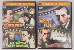 4 Classic Mystery Movies on 2 DVDs - Sherlock Holmes THE SHADOW Mr. Moto's Last - Foto 1 di 6