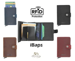 Portafoglio da uomo pelle slim verticale porta carte di credito rfid alluminio - Imagen 1 de 12