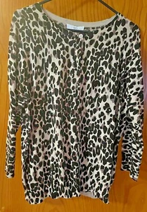 CÁRDIGAN BOTÓN DISEÑO LEOPARDO NEGRO/MARRÓN/TOSTADO 1901 MUJER TALLA GRANDE - Imagen 1 de 5