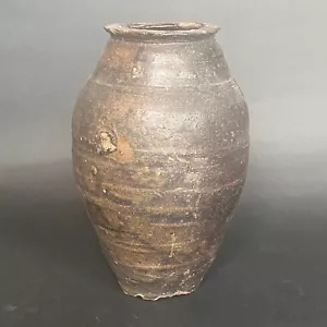 Antique Chinese Qing Dynasty Java Sea Shipwreck Stoneware Rice Wine Glazed jar - Picture 1 of 7