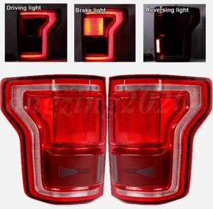 For 2015-2017 Ford F150 F-150 w/Blind Spot Full LED Tail Lights Assembly Pair - Picture 1 of 14