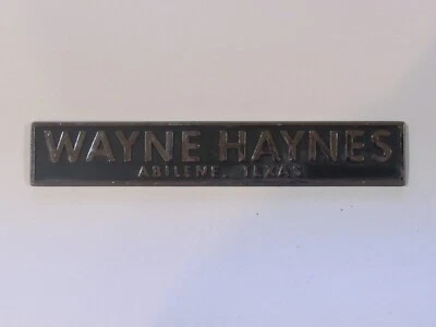 Vintage Wayne Haynes Pontiac Abilene Texas Metal Dealer Badge Emblem Trunk Tag - Image 1 of 2